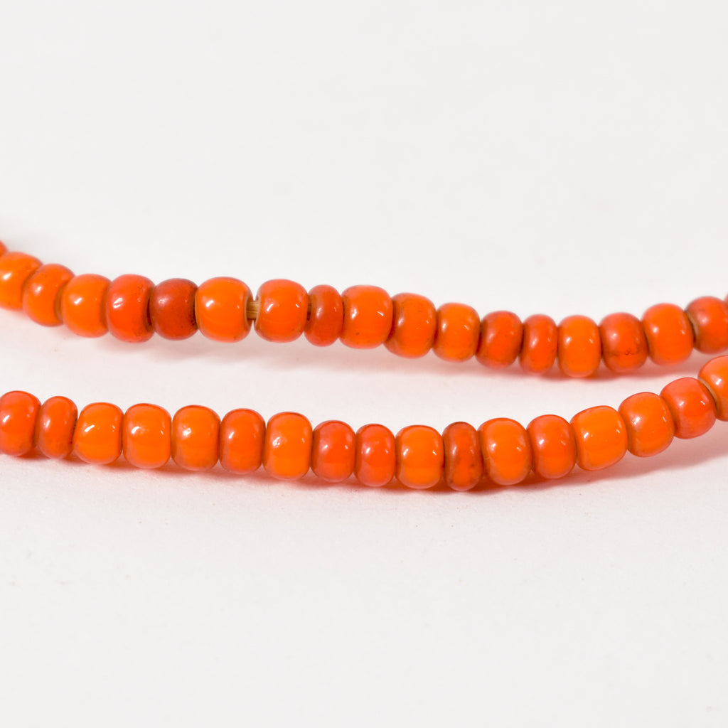 Orange White Heart Venetian Trade Beads