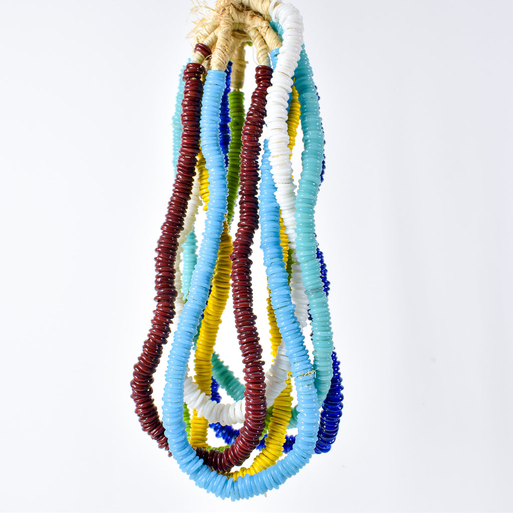 7 Strands Italian Glass Rings Mixed Trade Beads