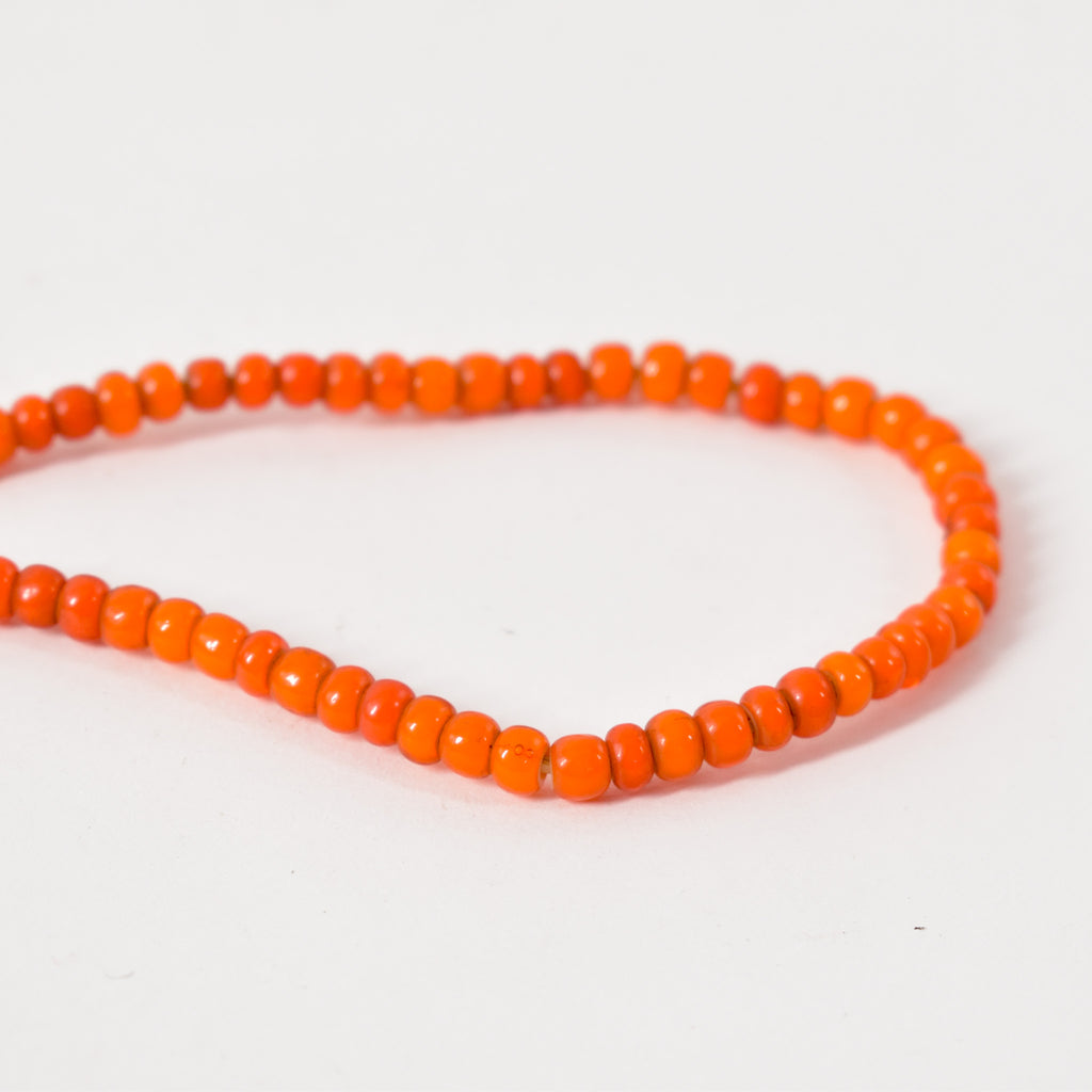 Orange White Heart Venetian Trade Beads