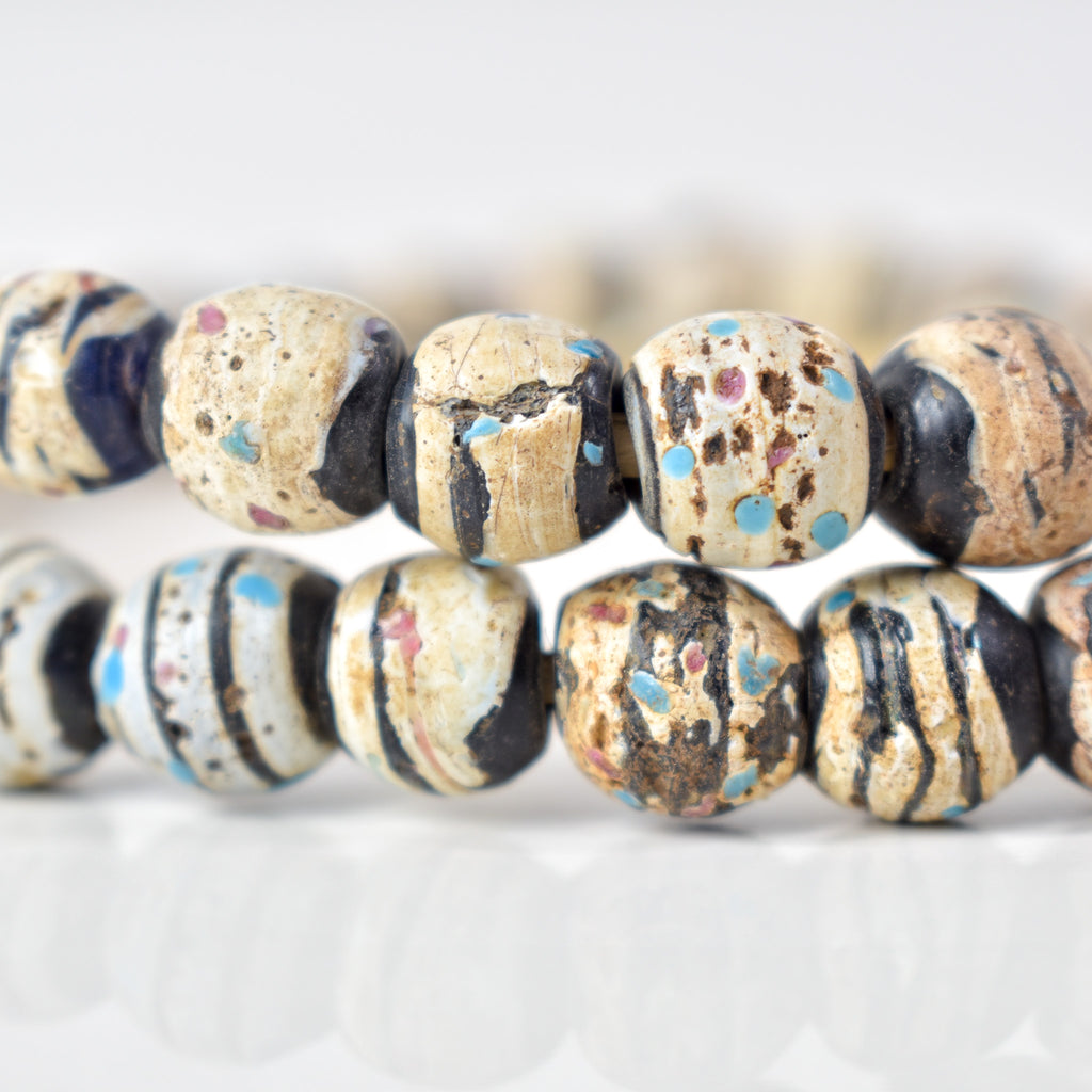 Venetian Dotted White Trade Beads