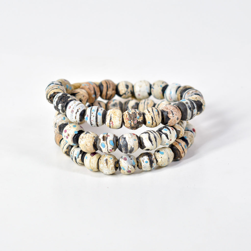 Venetian Dotted White Trade Beads