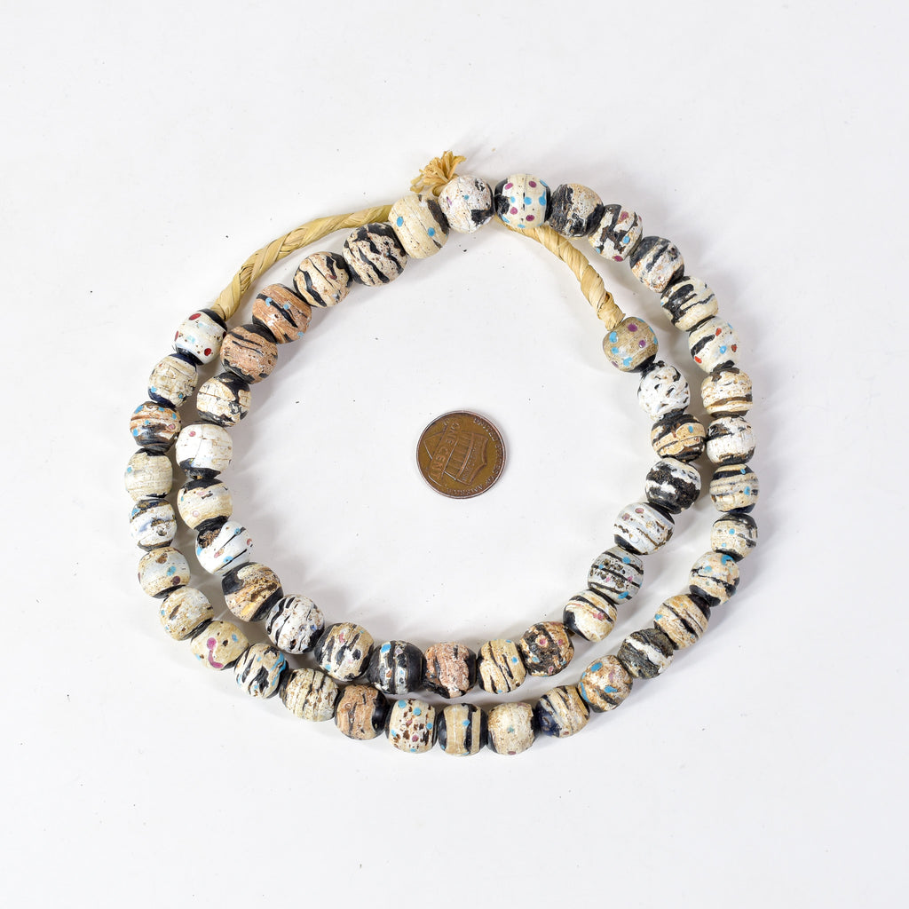 Venetian Dotted White Trade Beads
