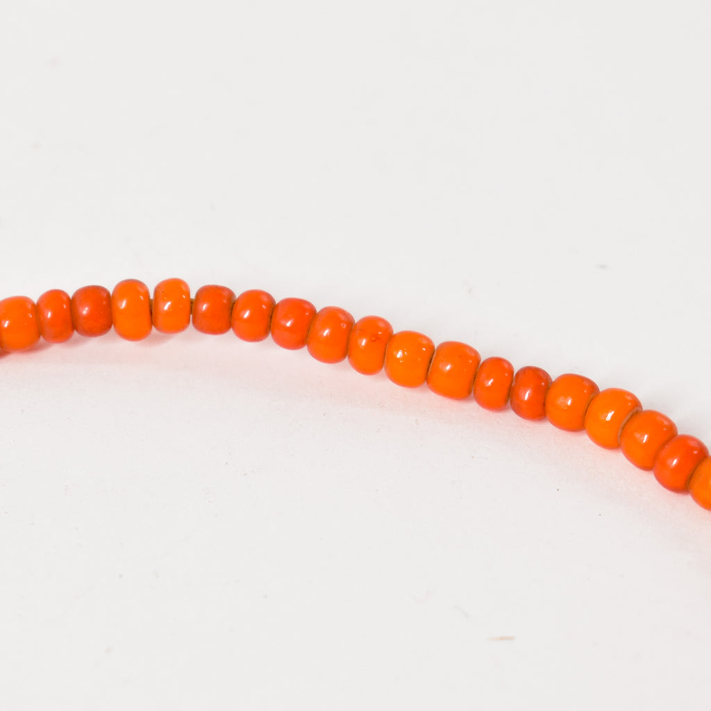 Orange White Heart Venetian Trade Beads