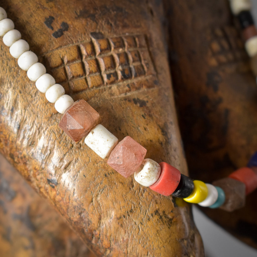 Baule Standing Aura Poku Female Figure With Beaded Necklace Cote d'Ivoire