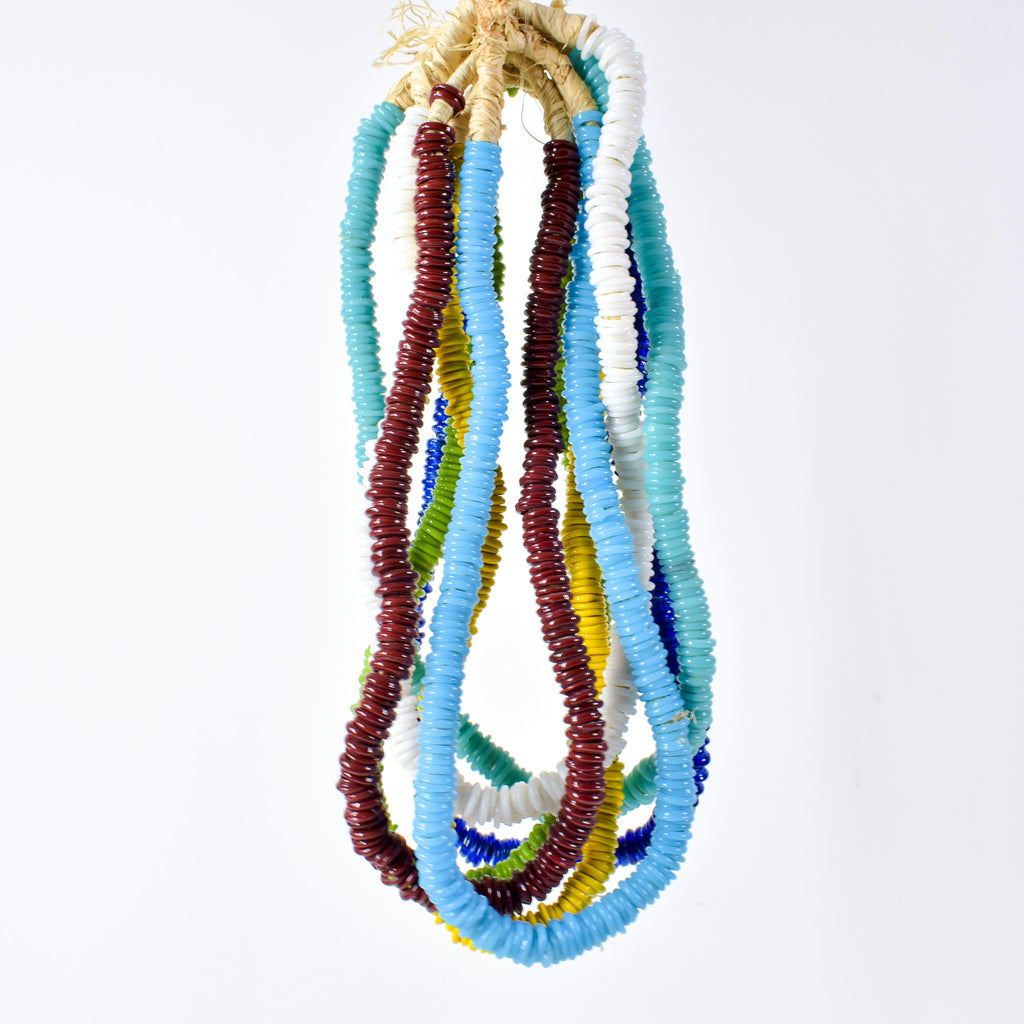 7 Strands Italian Glass Rings Mixed Trade Beads