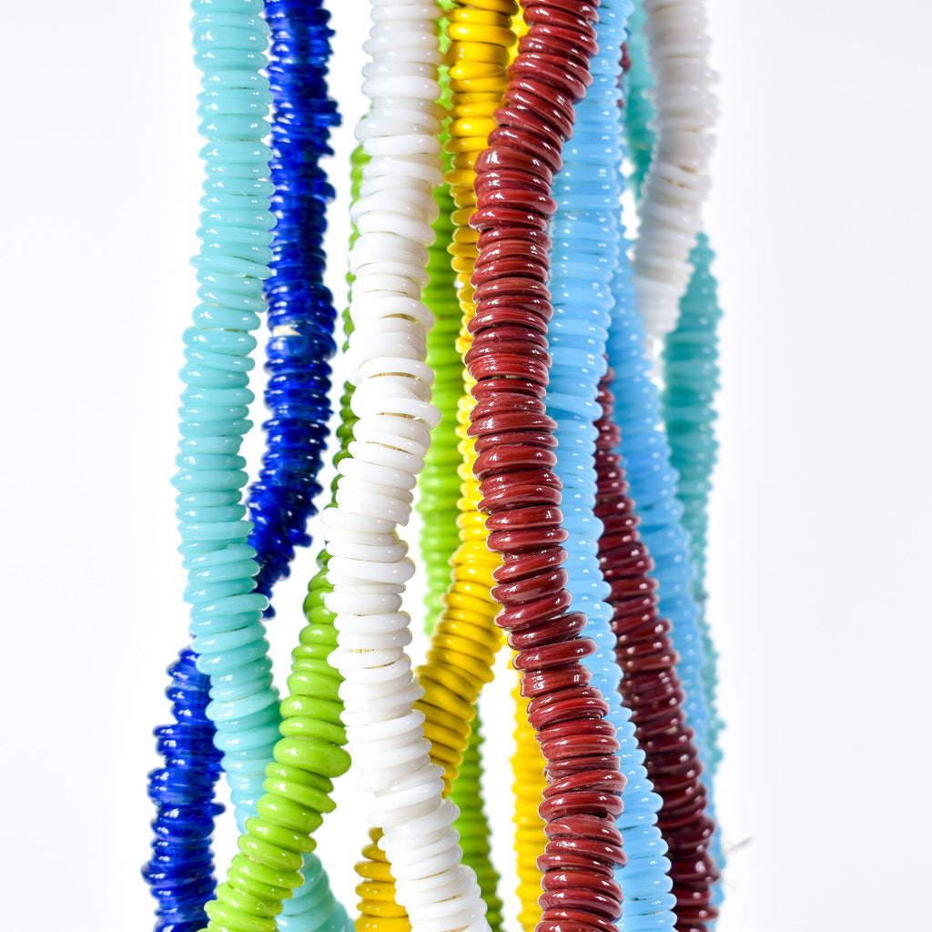 7 Strands Italian Glass Rings Mixed Trade Beads