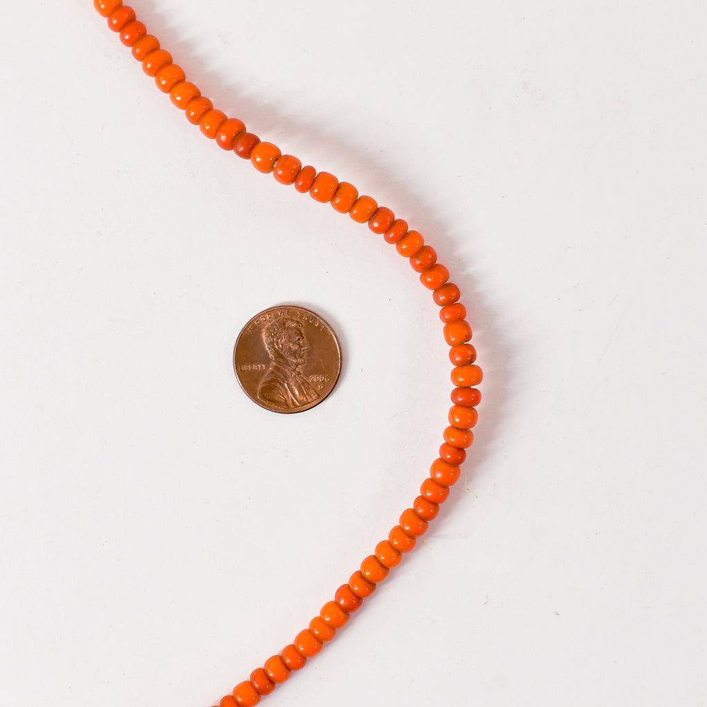 Orange White Heart Venetian Trade Beads