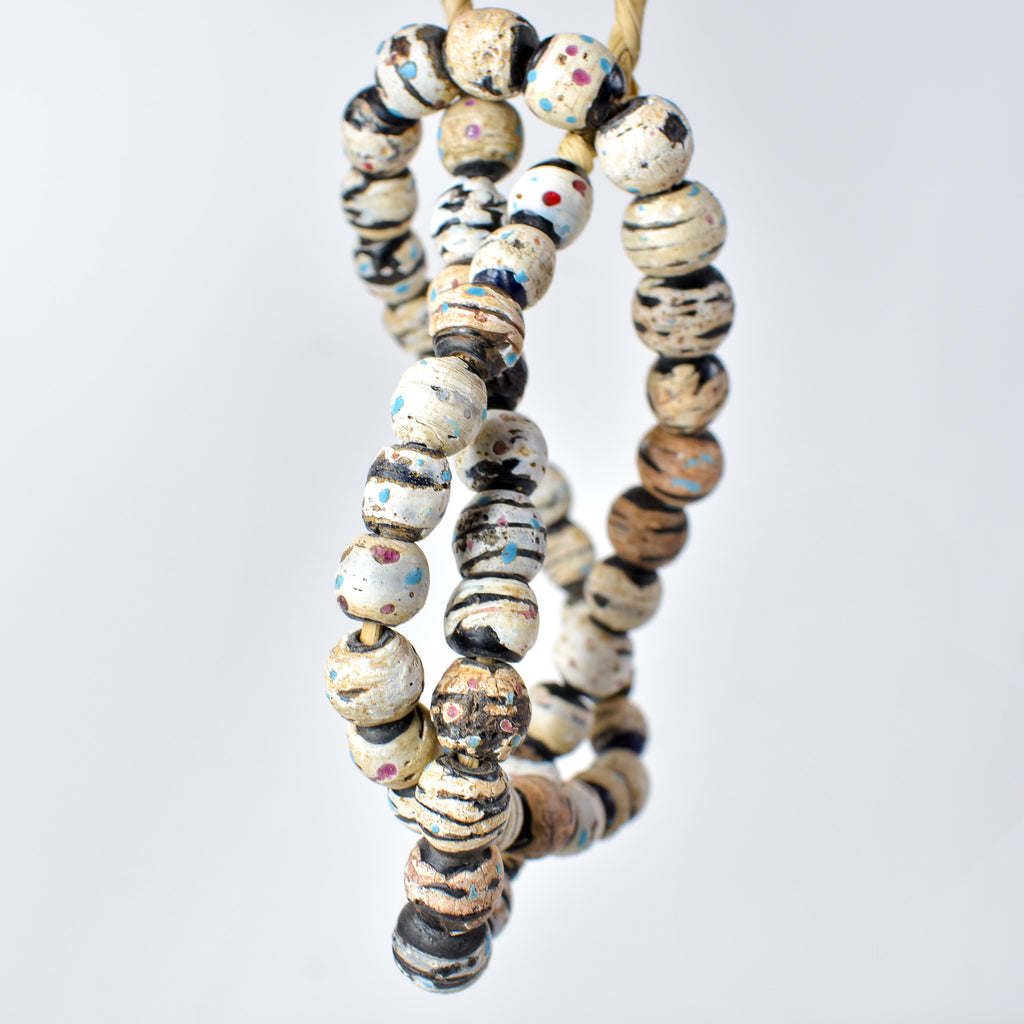 Venetian Dotted White Trade Beads