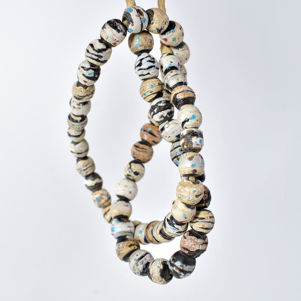 Venetian Dotted White Trade Beads
