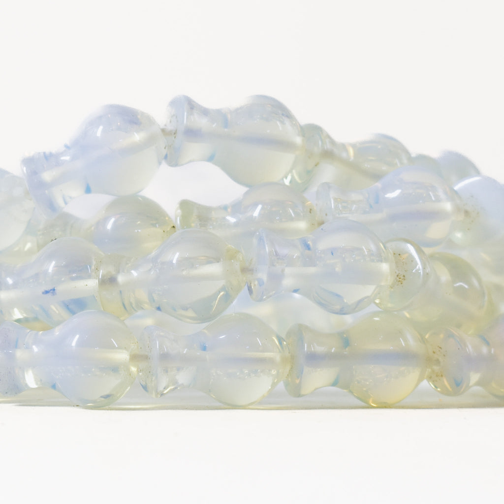 Opalescent Moon Beads Czech 50 Inch