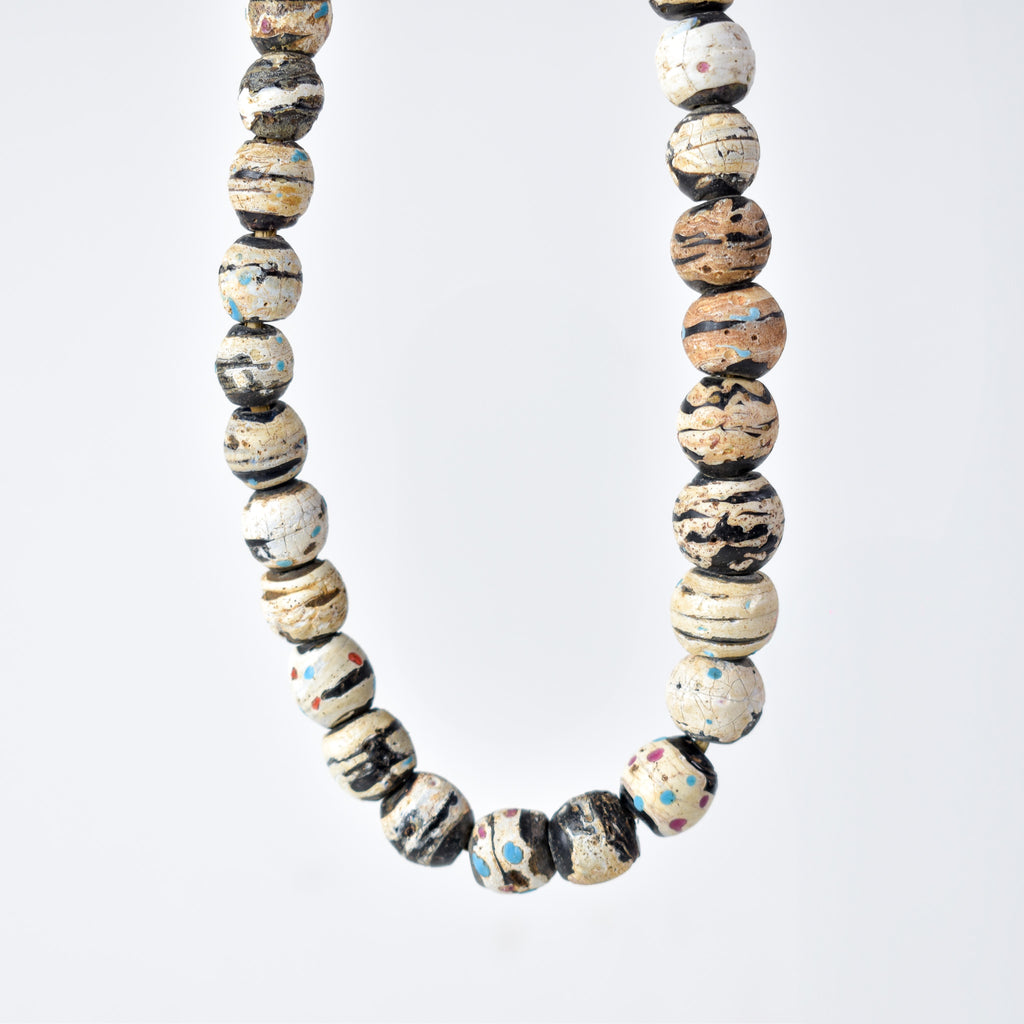 Venetian Dotted White Trade Beads