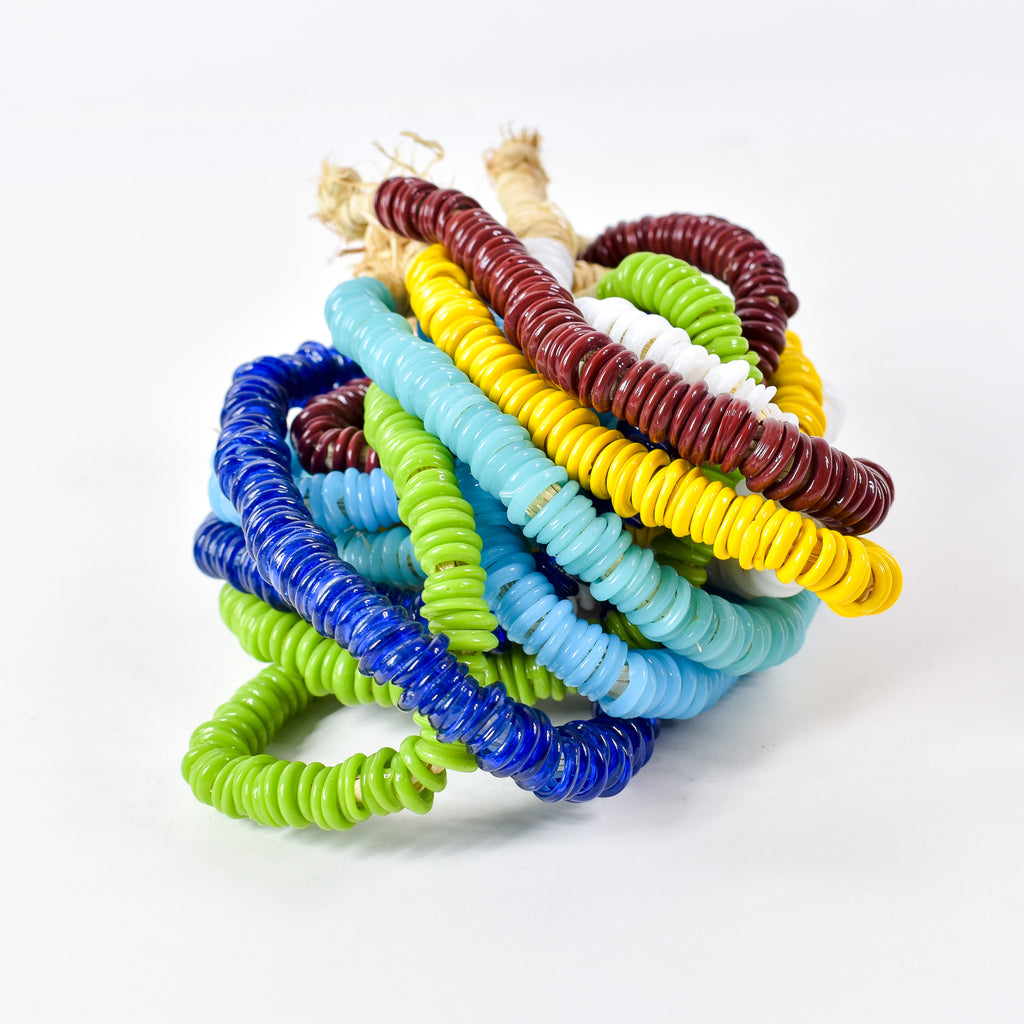 7 Strands Italian Glass Rings Mixed Trade Beads
