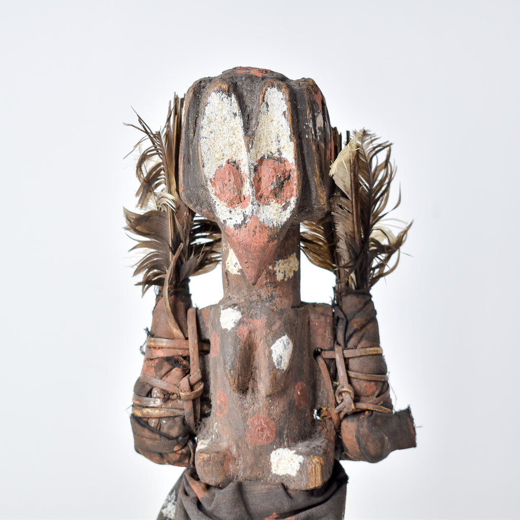 Senufo Painted Figure with Feathers Côte d'Ivoire