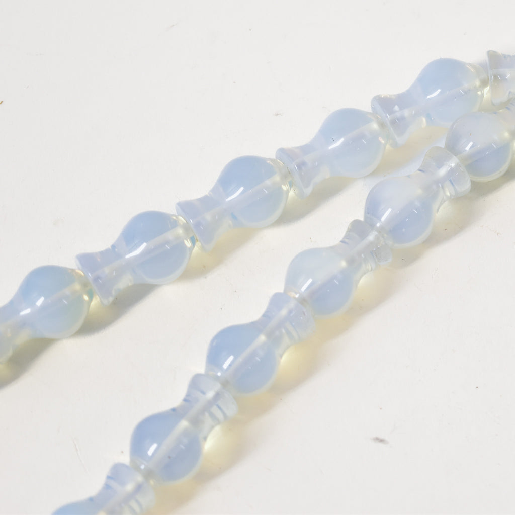 Opalescent Moon Beads Czech 50 Inch 