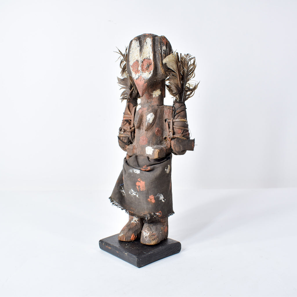 Senufo Painted Figure with Feathers Côte d'Ivoire