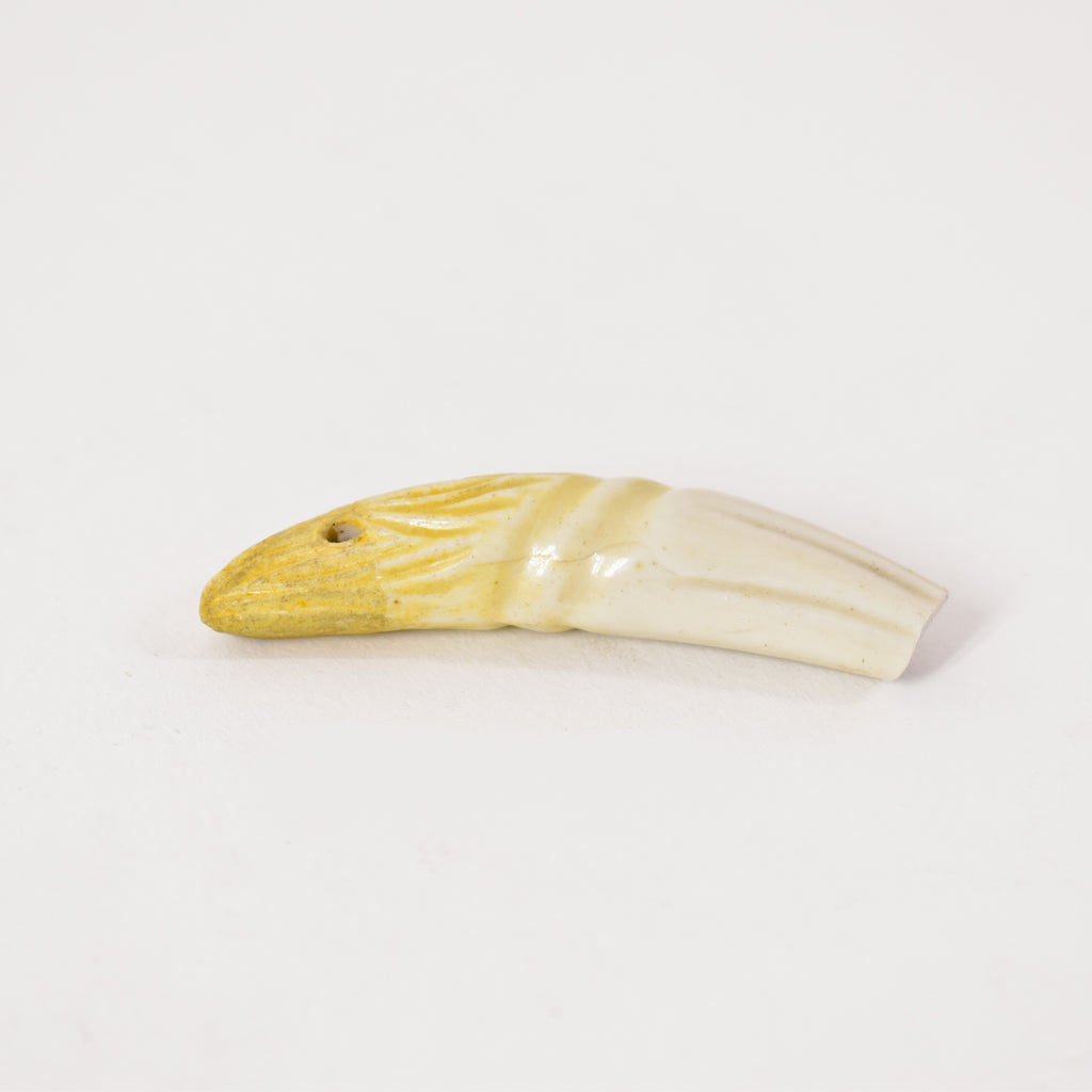 French Faux Lions Tooth Glass Pendant