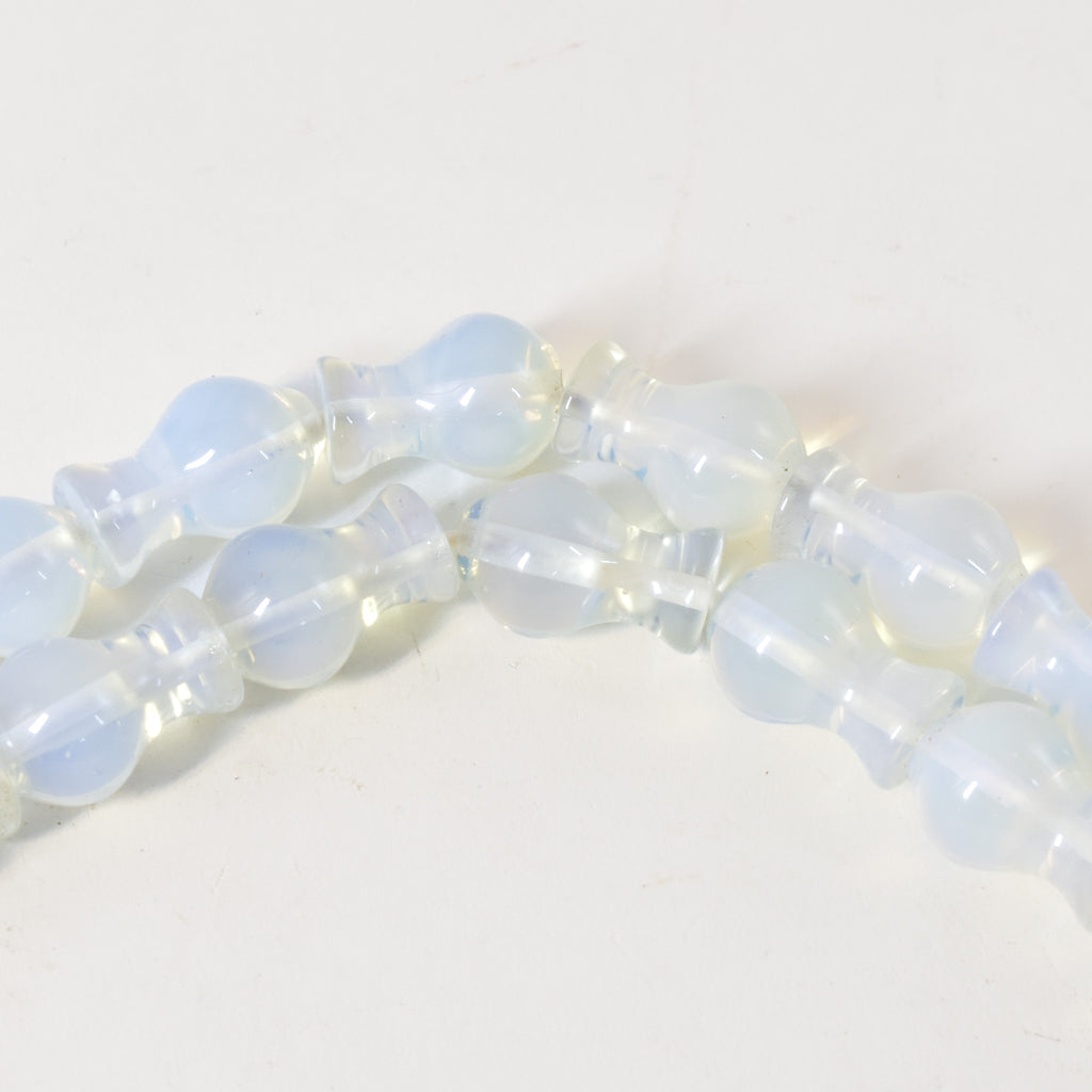 Opalescent Moon Beads Czech 50 Inch 