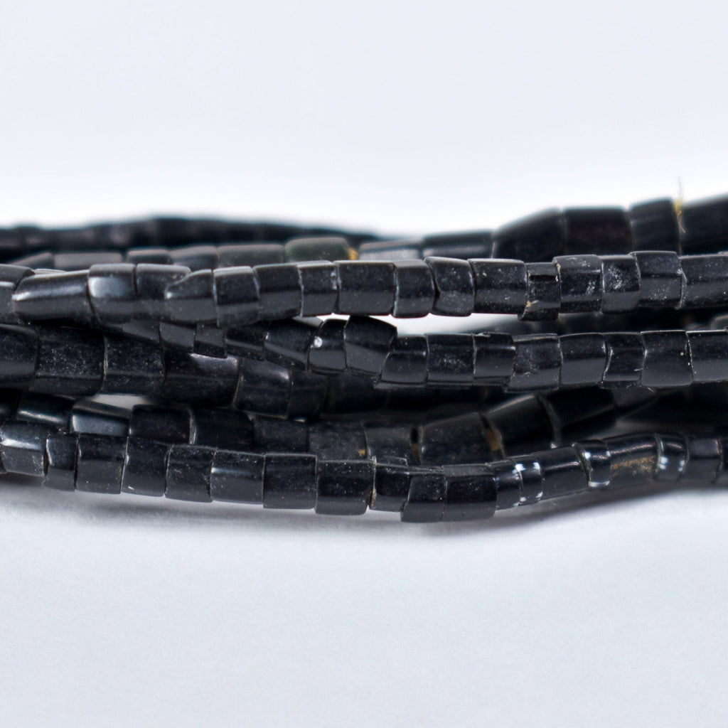 14 Strands Bohemian Irregular Shaped Black Trade Beads