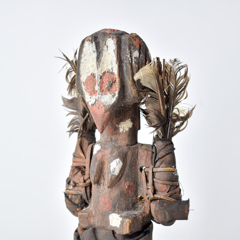 Senufo Painted Figure with Feathers Côte d'Ivoire