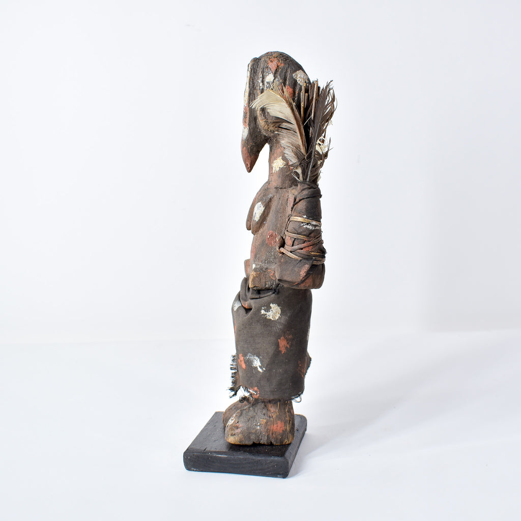 Senufo Painted Figure with Feathers Côte d'Ivoire