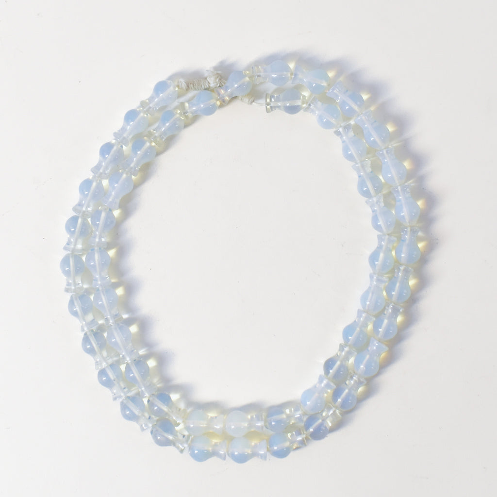 Opalescent Moon Beads Czech 50 Inch 