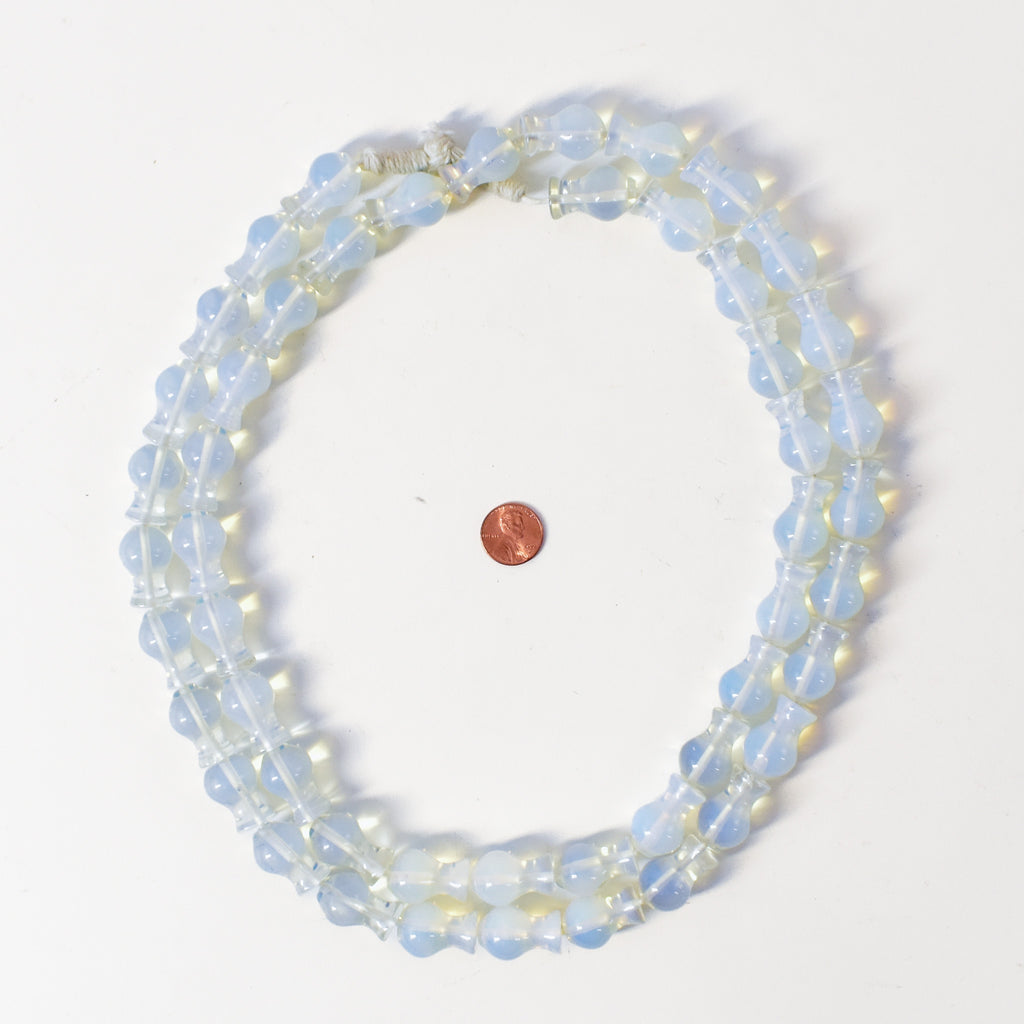 Opalescent Moon Beads Czech 50 Inch 