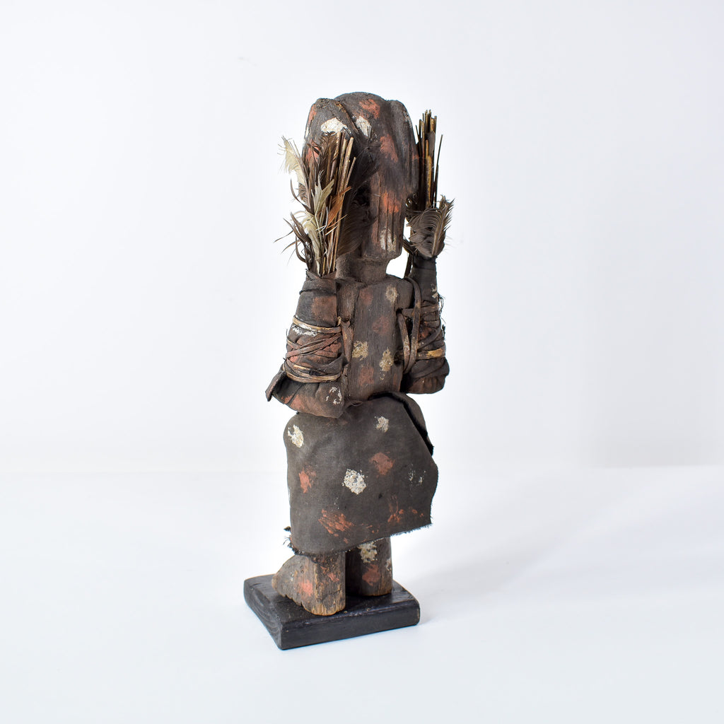 Senufo Painted Figure with Feathers Côte d'Ivoire