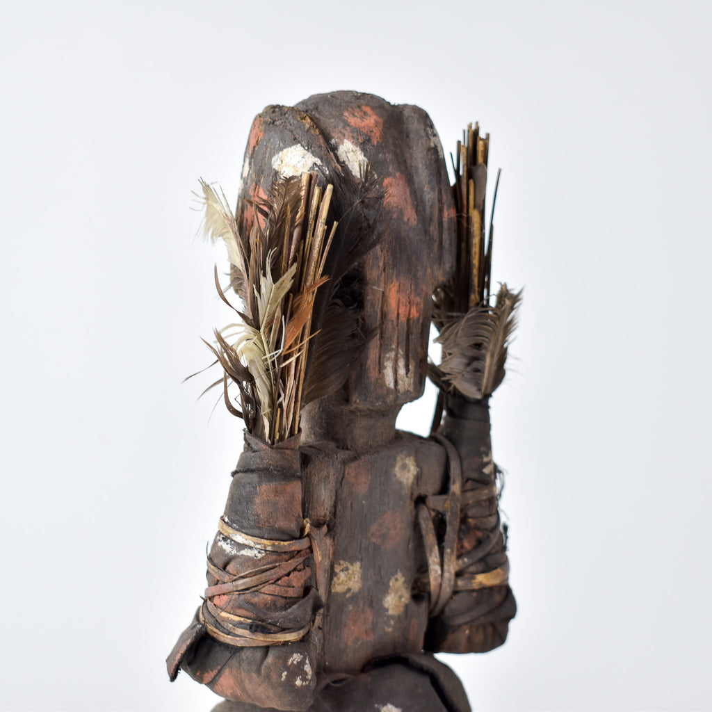 Senufo Painted Figure with Feathers Côte d'Ivoire