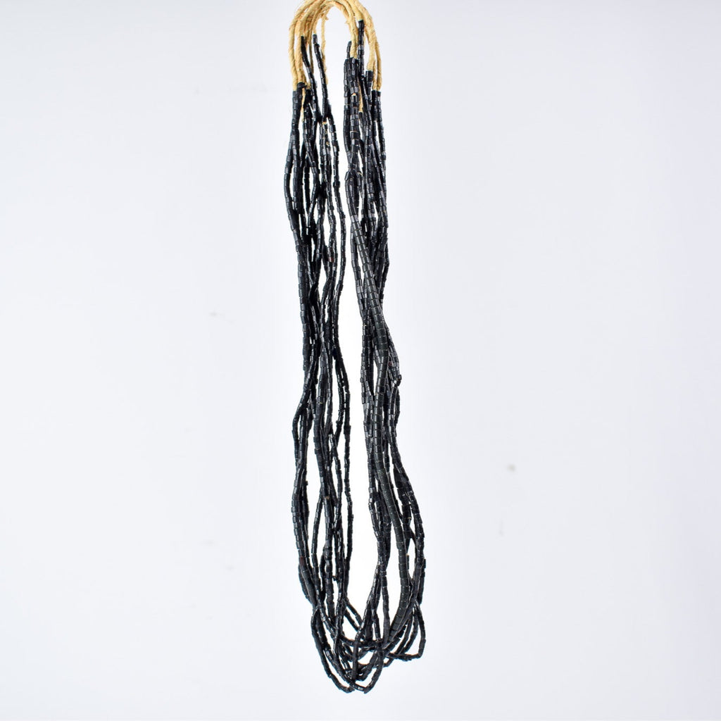 14 Strands Bohemian Irregular Shaped Black Trade Beads