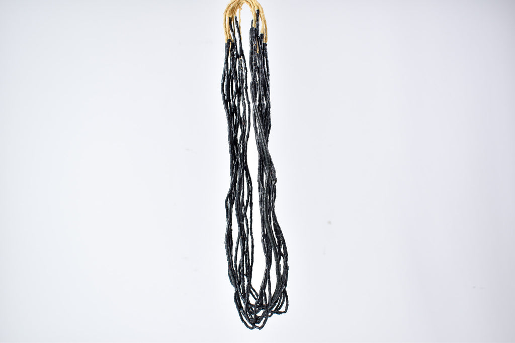 10 Strands Bohemian Irregular Shaped Black Trade Beads
