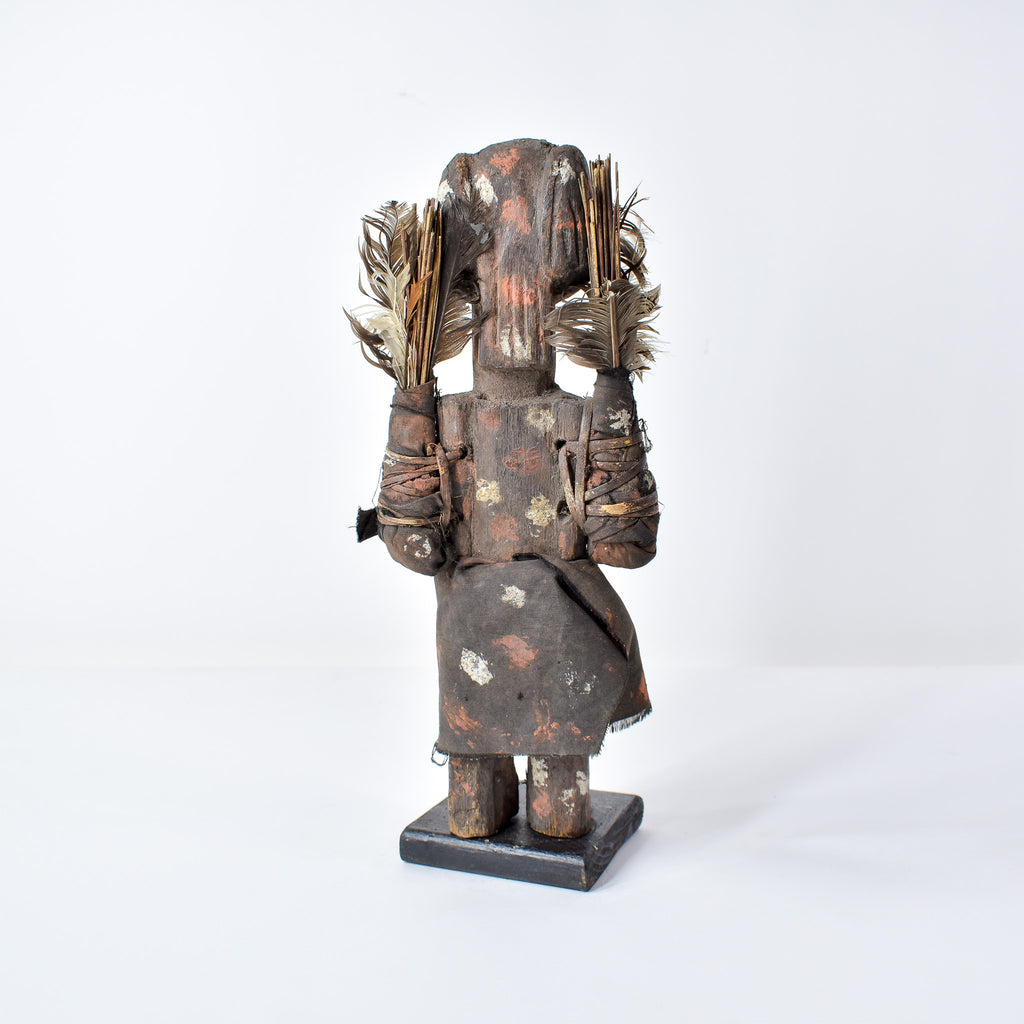 Senufo Painted Figure with Feathers Côte d'Ivoire