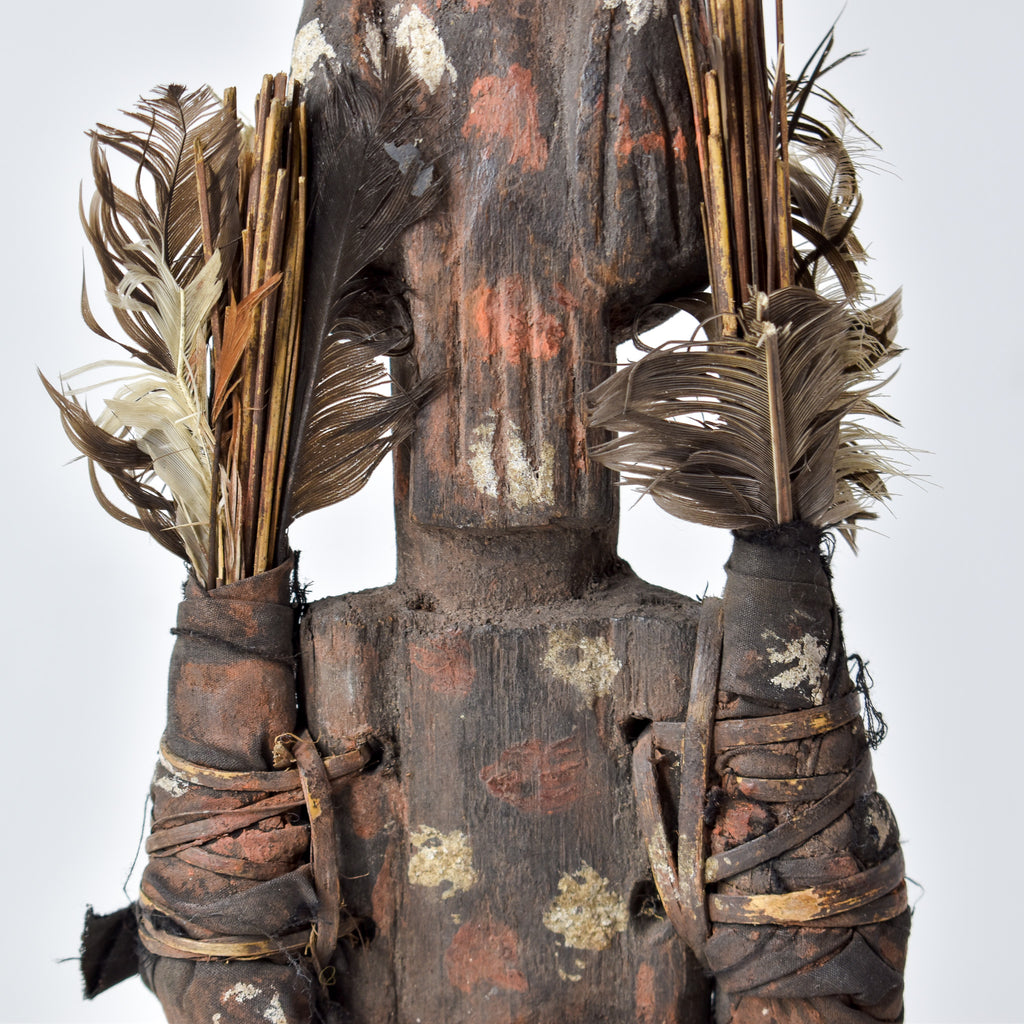Senufo Painted Figure with Feathers Côte d'Ivoire
