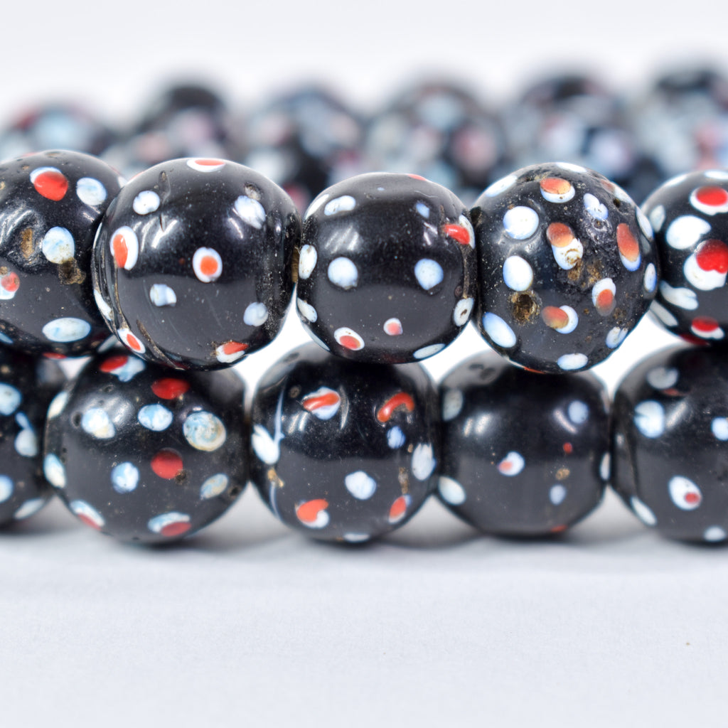 Rare Venetian Skunk Black with Red Dot Trade Beads Henry Collection