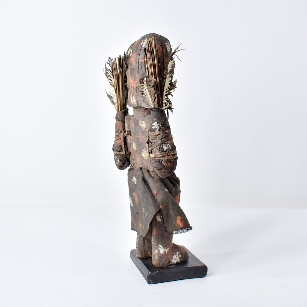 Senufo Painted Figure with Feathers Côte d'Ivoire