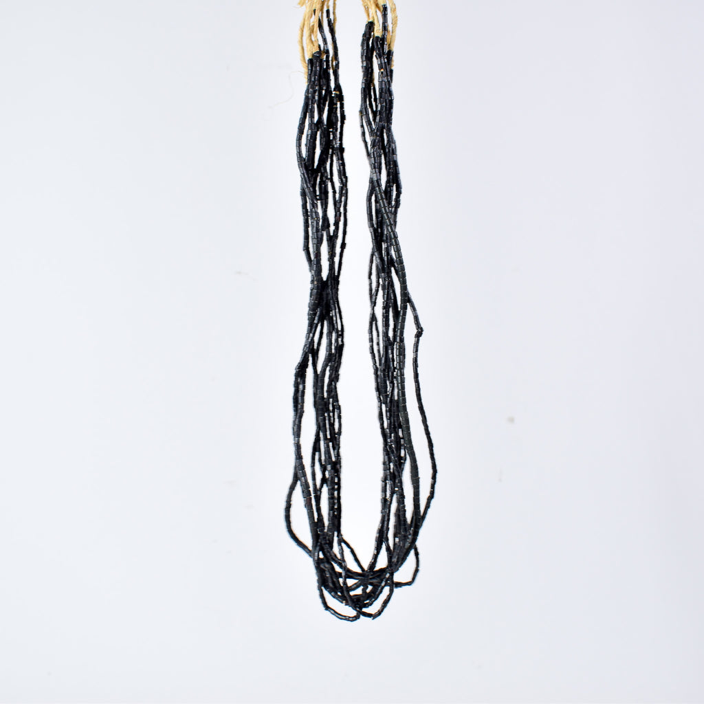 14 Strands Bohemian Irregular Shaped Black Trade Beads