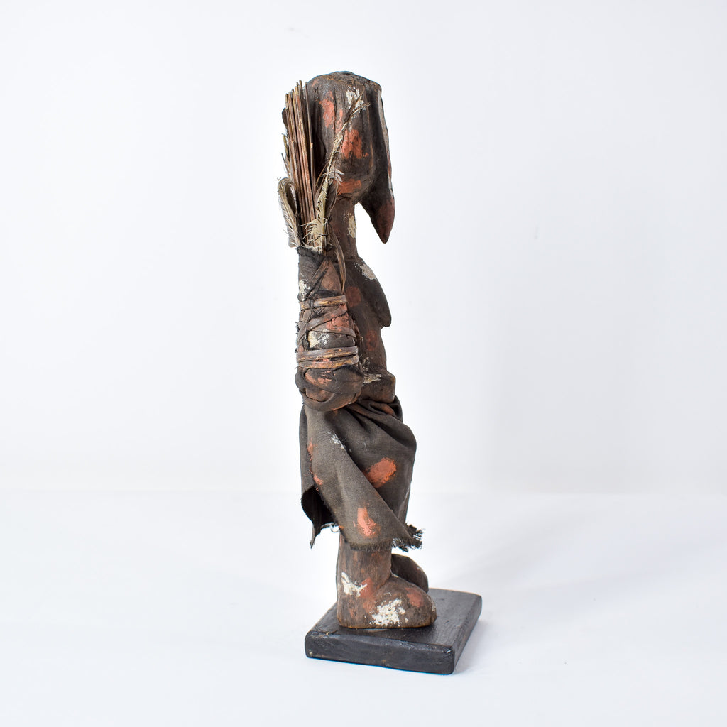 Senufo Painted Figure with Feathers Côte d'Ivoire