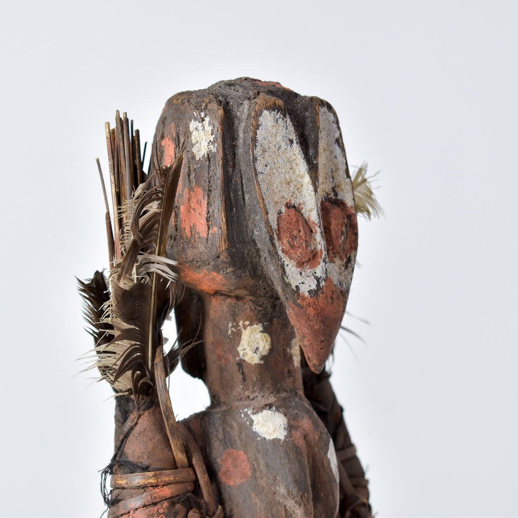 Senufo Painted Figure with Feathers Côte d'Ivoire