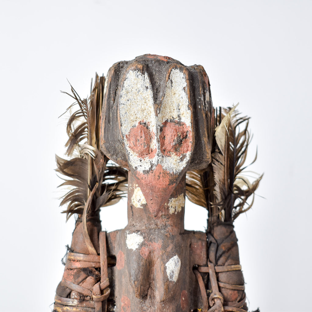 Senufo Painted Figure with Feathers Côte d'Ivoire