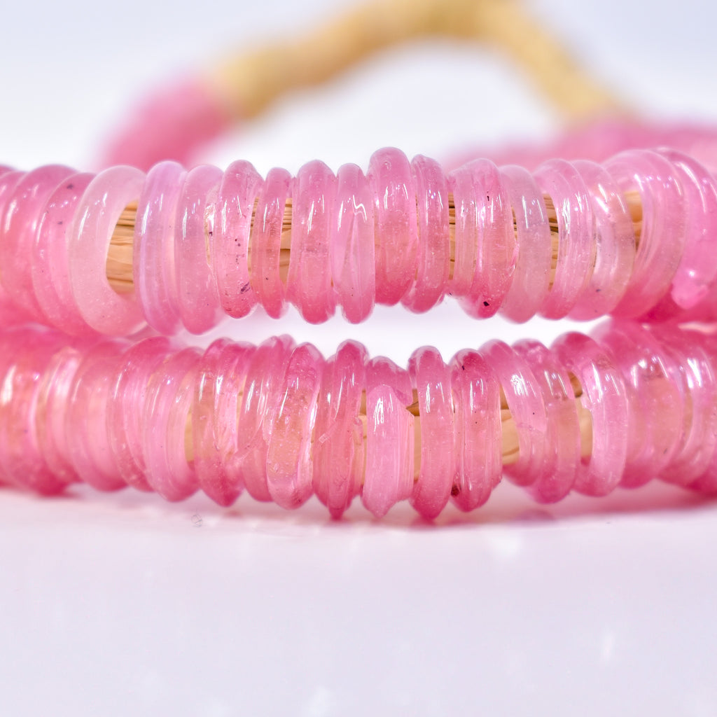 Italian Glass Rings Light Pink Trade Beads
