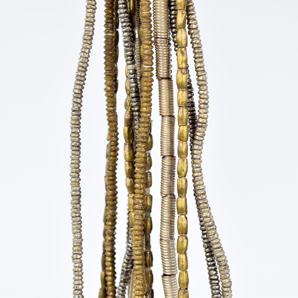 6 Strands Ethiopian Silver Colored Mixed Metal Bead Grab Bag