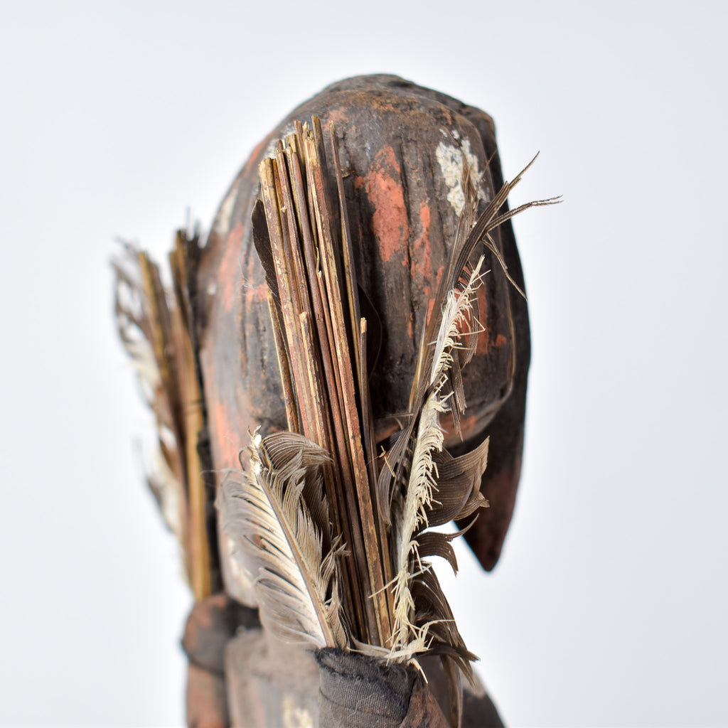 Senufo Painted Figure with Feathers Côte d'Ivoire