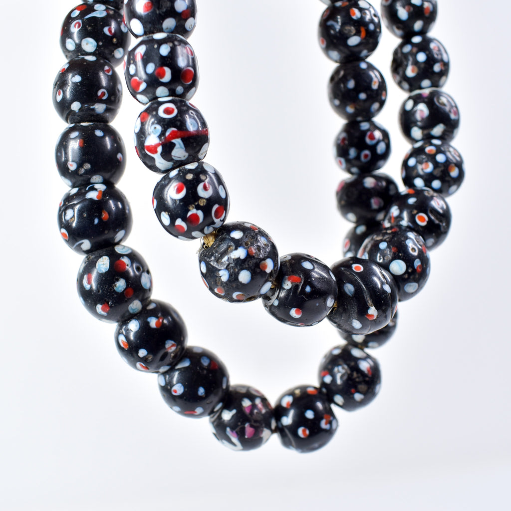 Rare Venetian Skunk Black with Red Dot Trade Beads Henry Collection