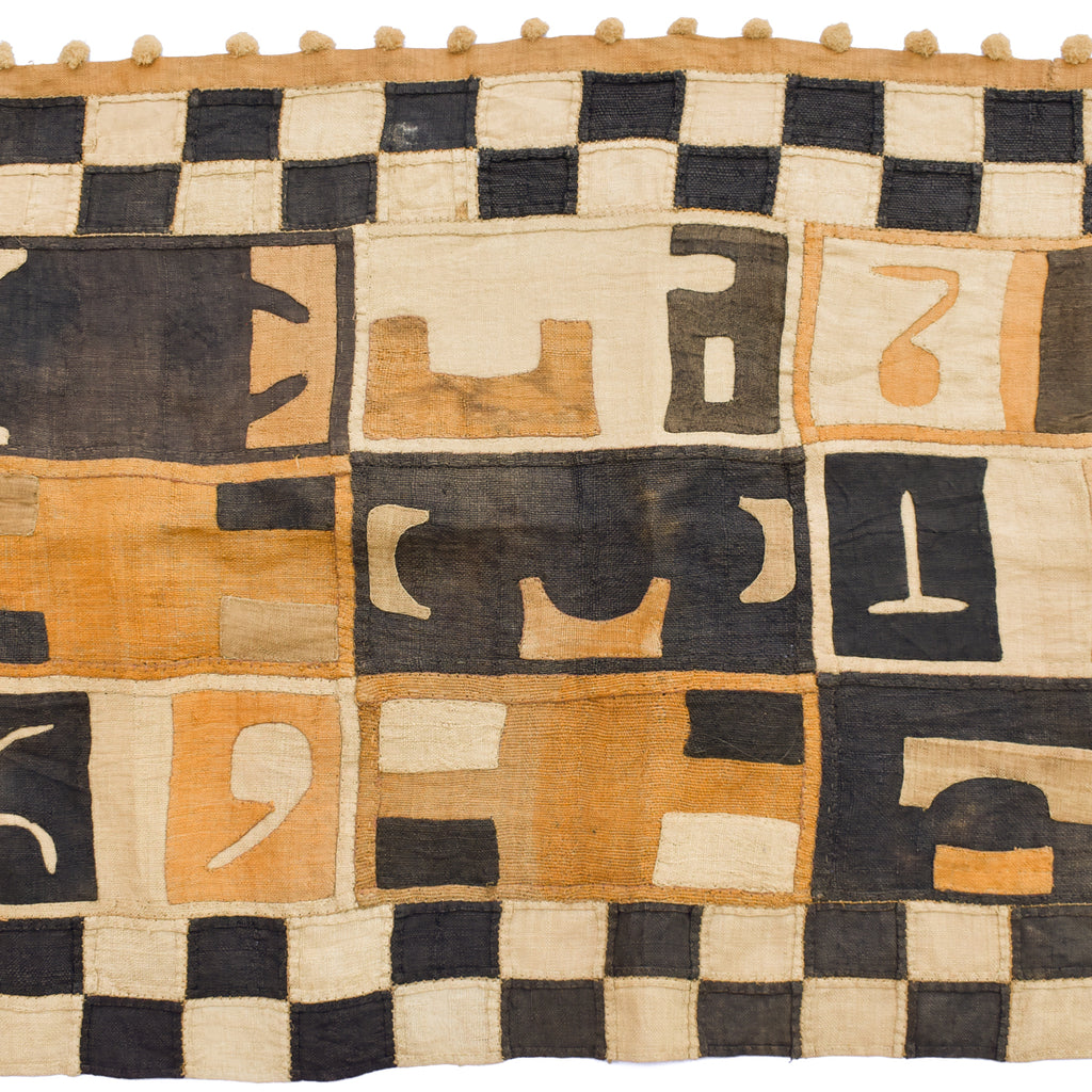 Kuba Appliquéd Raffia Textile Congo 174x24 Inch Sidley Collection