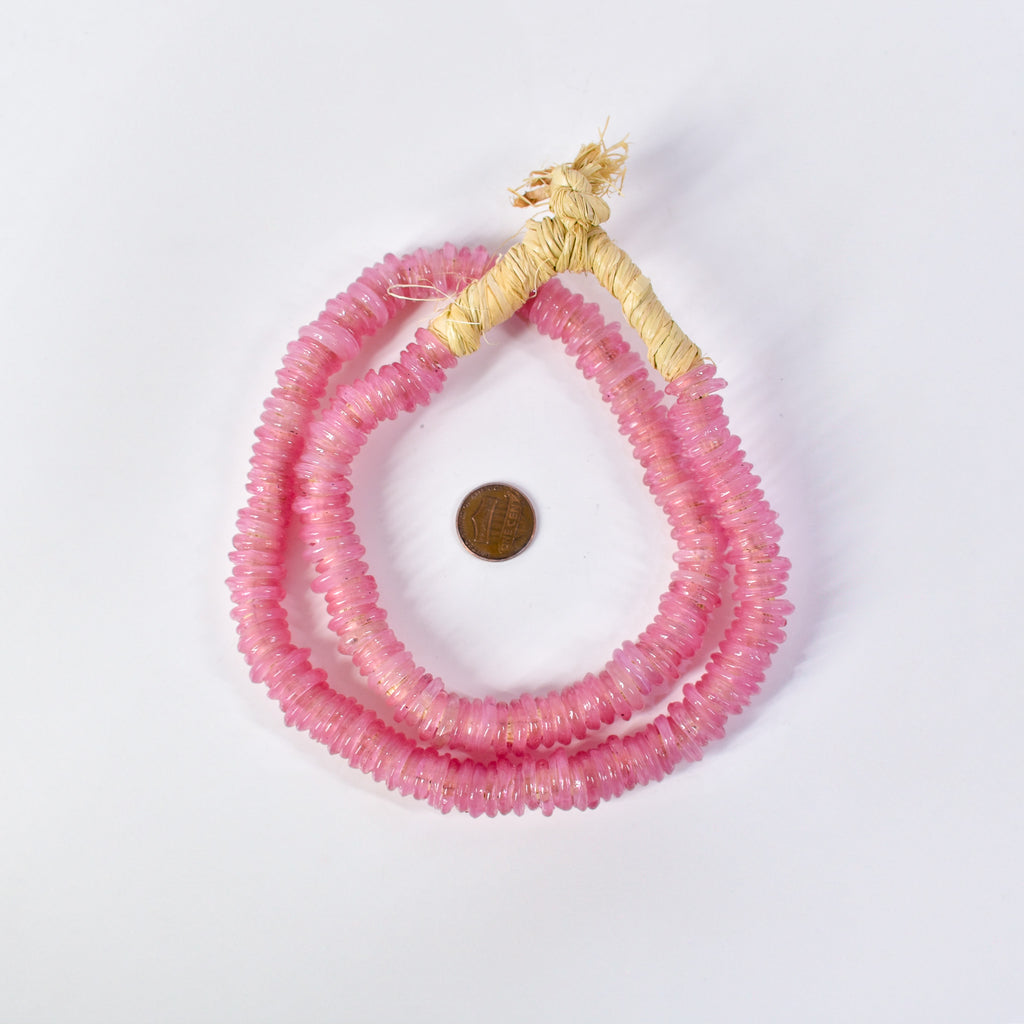 Italian Glass Rings Light Pink Trade Beads
