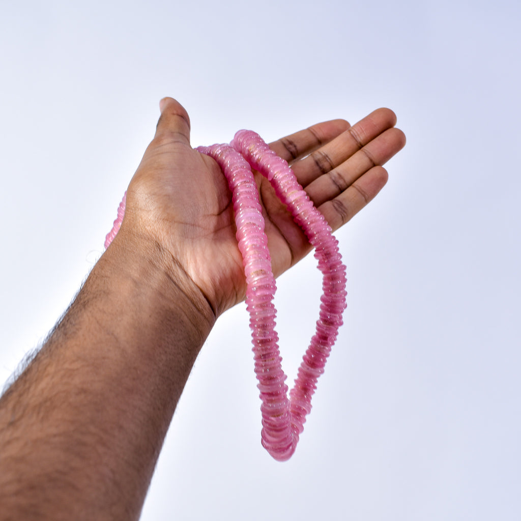 Italian Glass Rings Light Pink Trade Beads