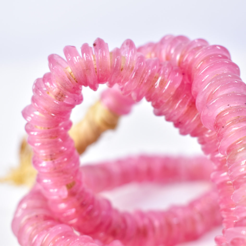Italian Glass Rings Light Pink Trade Beads