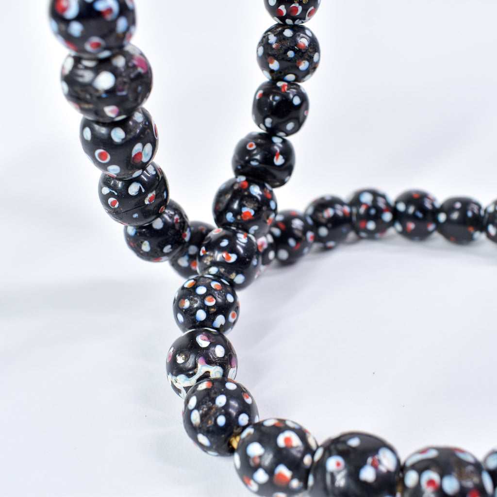 Rare Venetian Skunk Black with Red Dot Trade Beads Henry Collection