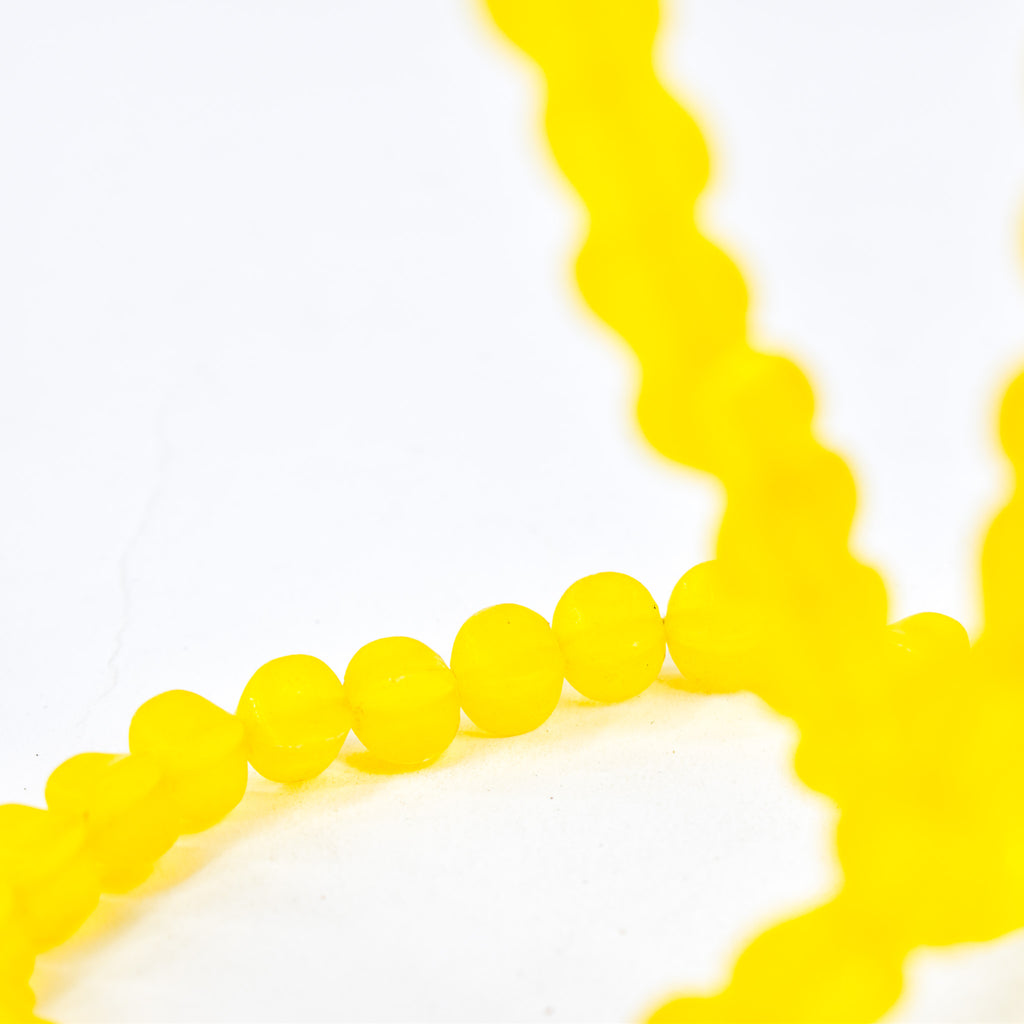 4 Strands Faceted Plastic Yellow Trade Beads 30 Inch