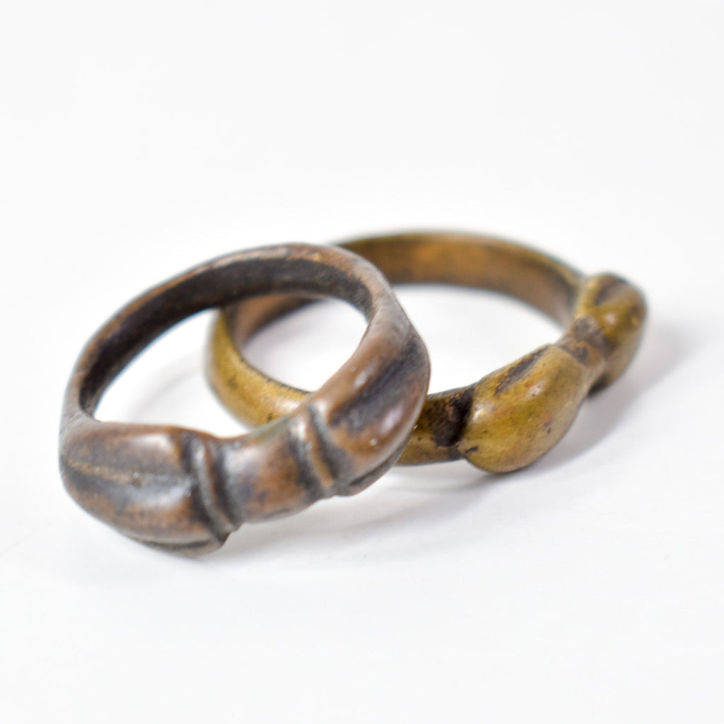 2 Tibetan Dorje Brass Rings
