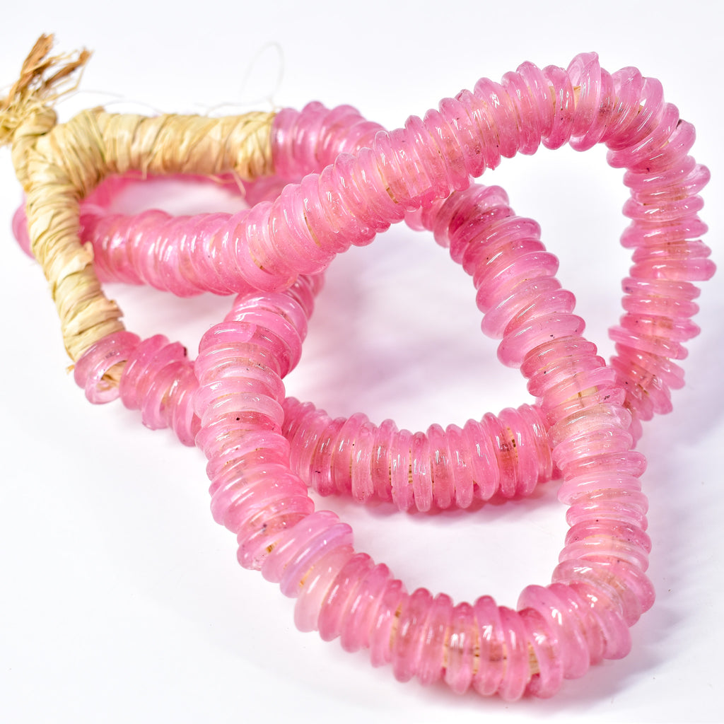 Italian Glass Rings Light Pink Trade Beads